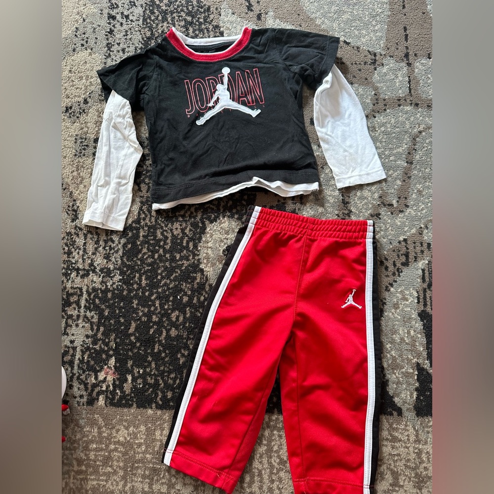 Jordan Baby Set long sleeve shirt and pants size 12 months